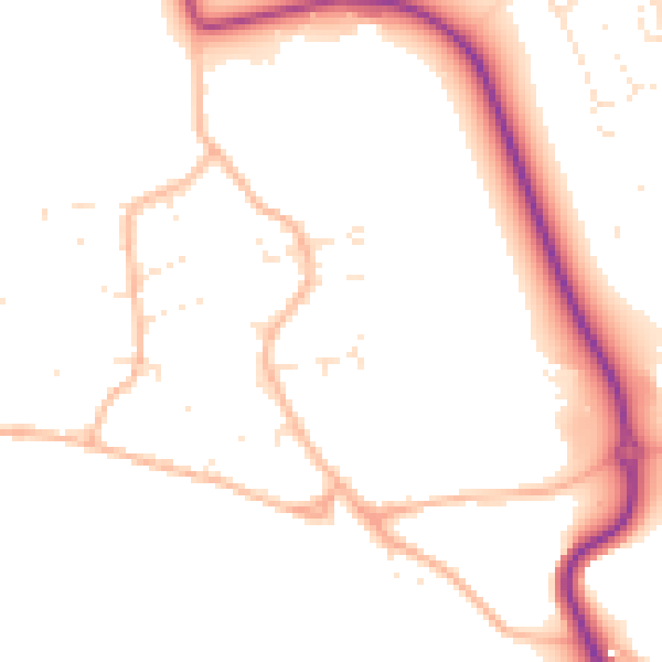 Daytime road noise heatmap for BS23 4SN
