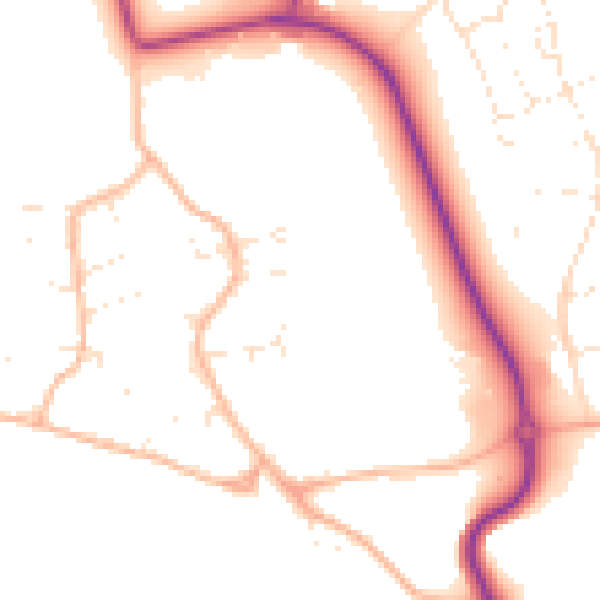 Daytime road noise heatmap for BS23 4SW