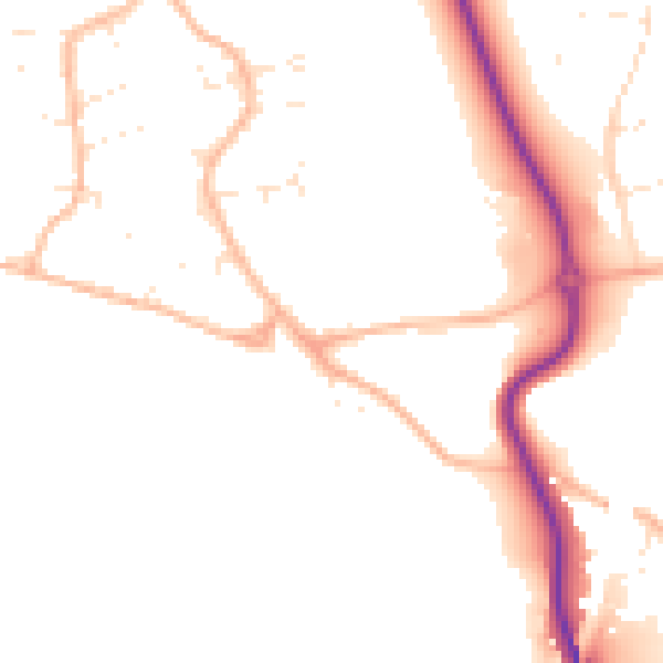 Daytime road noise heatmap for BS23 4TD