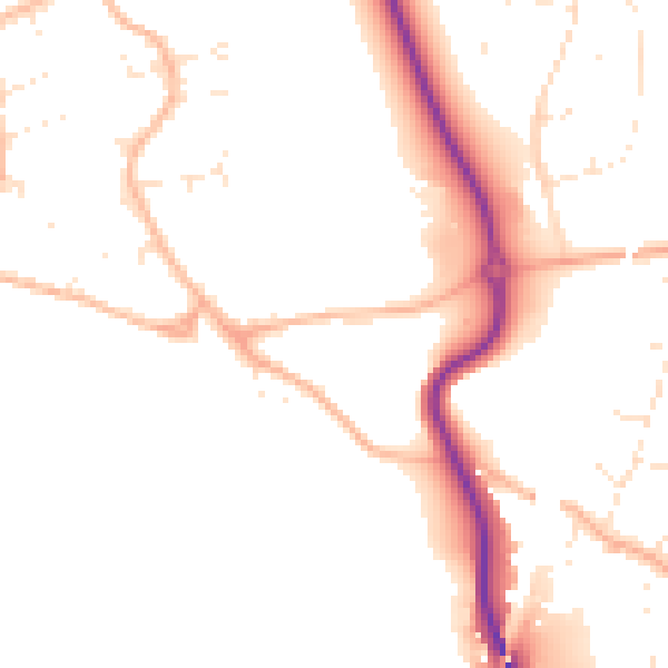 Daytime road noise heatmap for BS23 4TE