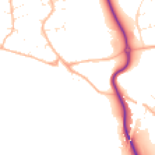 Daytime road noise heatmap for BS23 4TT