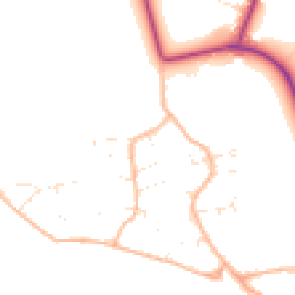Daytime road noise heatmap for BS23 4UJ