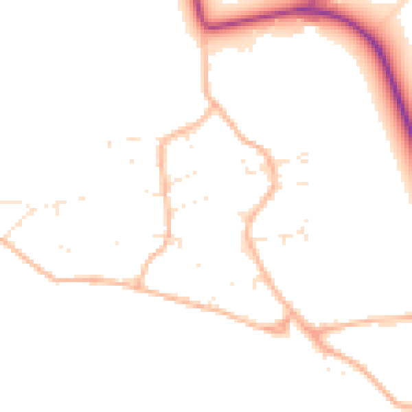 Daytime road noise heatmap for BS23 4XE