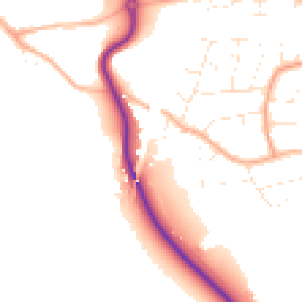 Daytime road noise heatmap for BS24 0AG