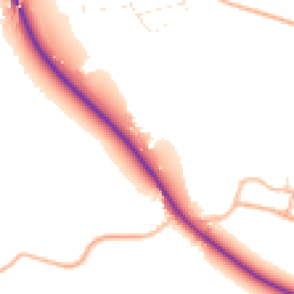 Daytime road noise heatmap for BS24 0AL