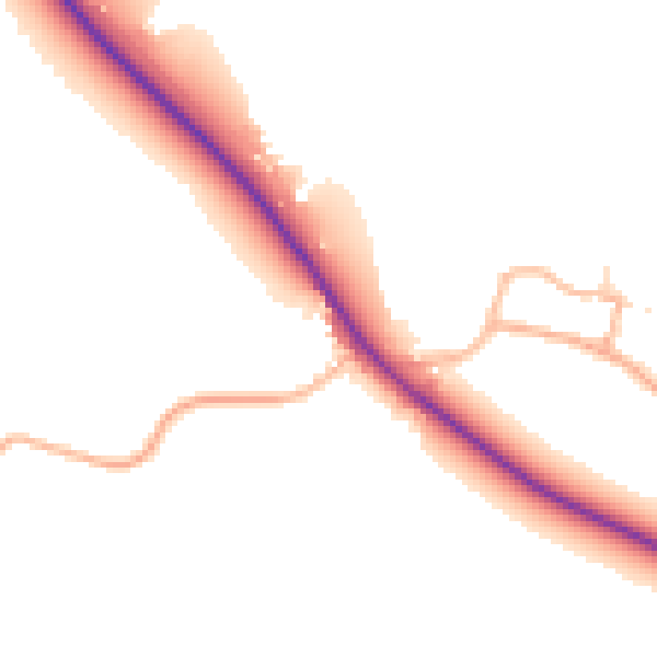 Daytime road noise heatmap for BS24 0AN