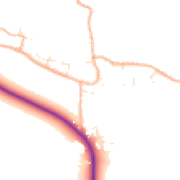 Daytime road noise heatmap for BS24 0AS