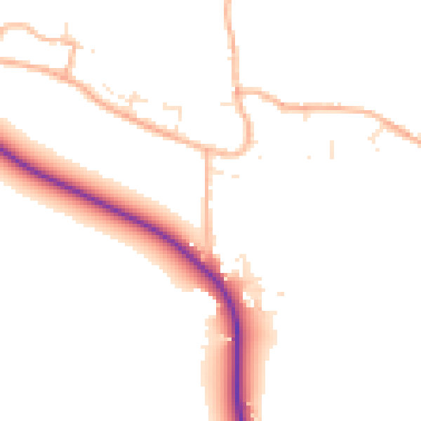 Daytime road noise heatmap for BS24 0AU