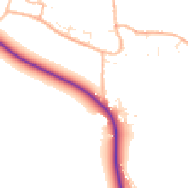Daytime road noise heatmap for BS24 0AX