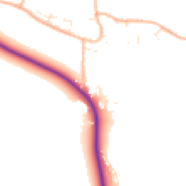 Daytime road noise heatmap for BS24 0BA