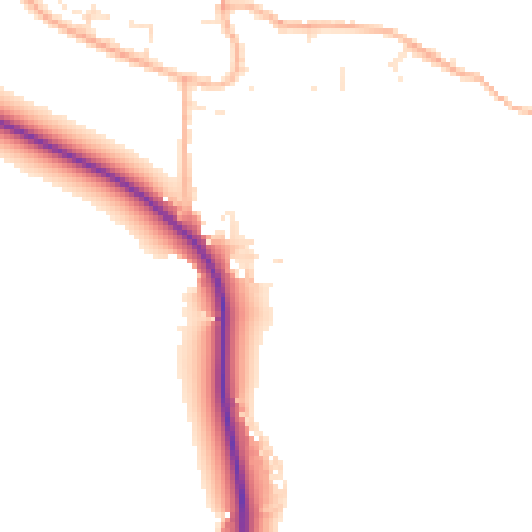 Daytime road noise heatmap for BS24 0BE