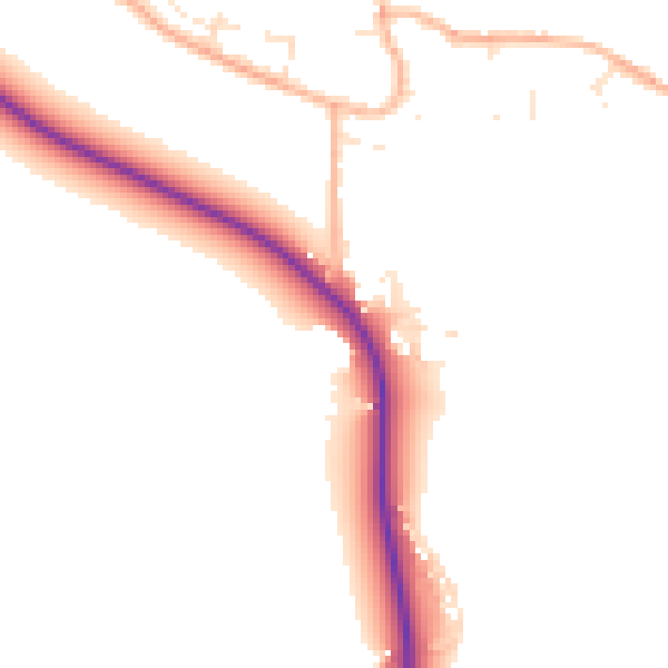 Daytime road noise heatmap for BS24 0BG