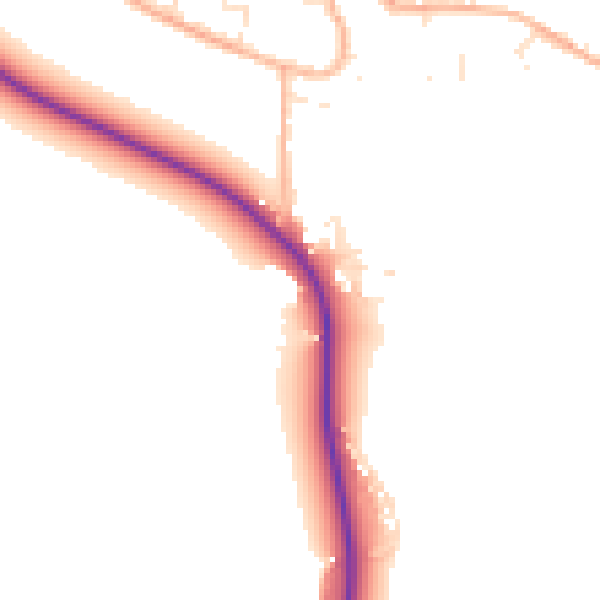 Daytime road noise heatmap for BS24 0BQ