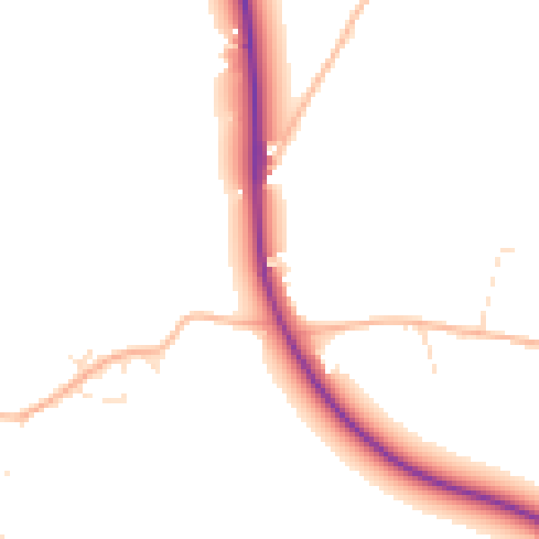 Daytime road noise heatmap for BS24 0DB