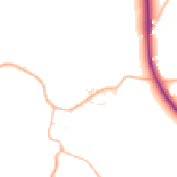 Daytime road noise heatmap for BS24 0DF