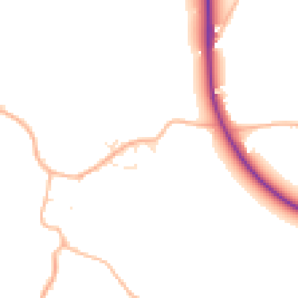 Daytime road noise heatmap for BS24 0DG