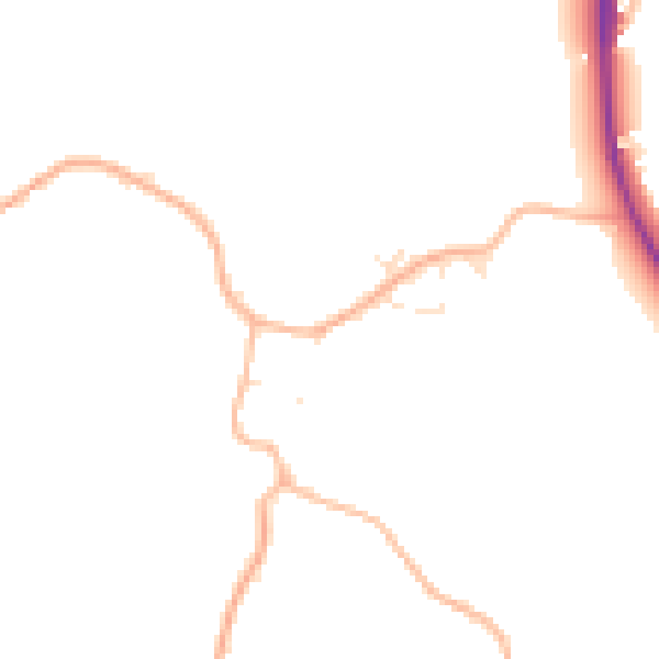Daytime road noise heatmap for BS24 0DN