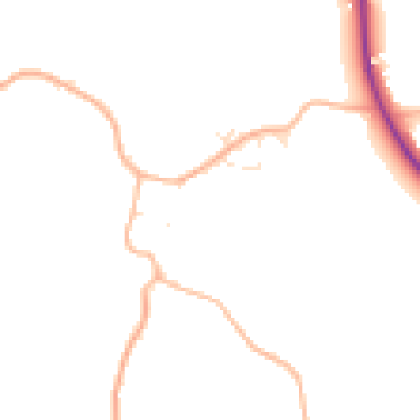 Daytime road noise heatmap for BS24 0DP