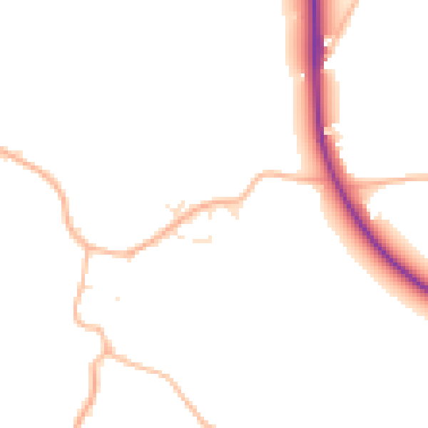 Daytime road noise heatmap for BS24 0DQ