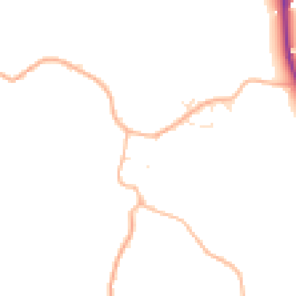 Daytime road noise heatmap for BS24 0DR