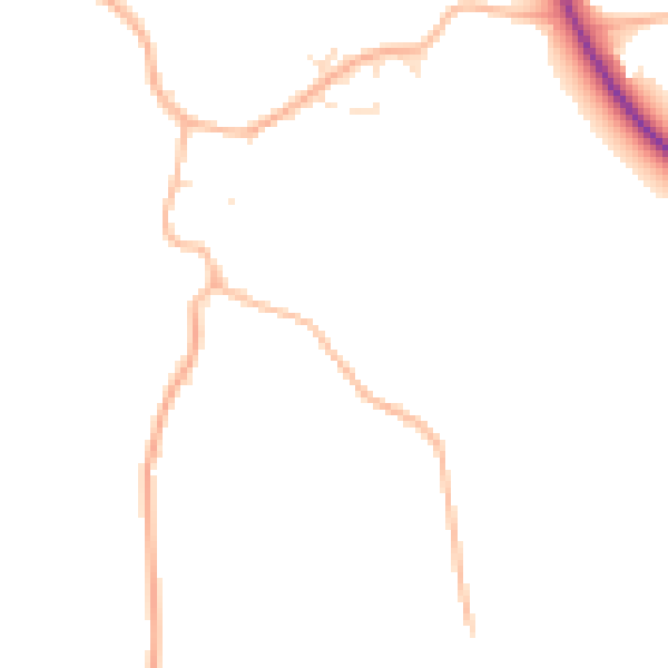 Daytime road noise heatmap for BS24 0DX