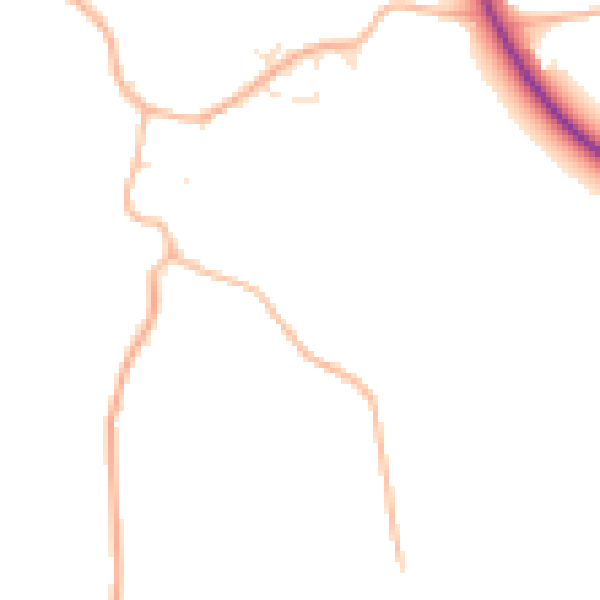 Daytime road noise heatmap for BS24 0DZ