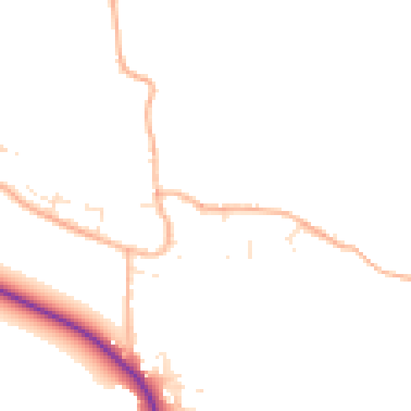 Daytime road noise heatmap for BS24 0NG
