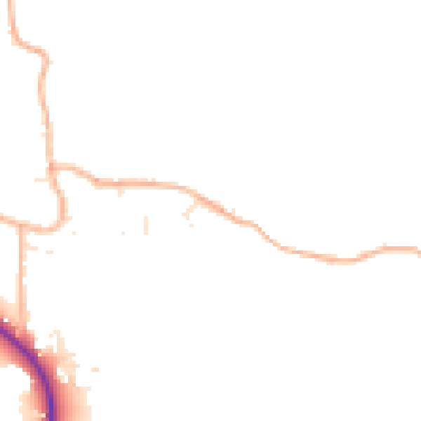 Daytime road noise heatmap for BS24 0NN
