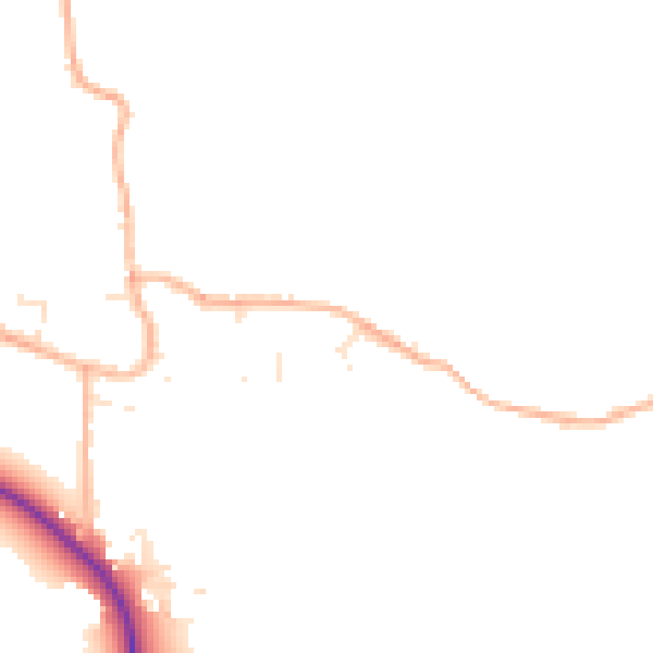 Daytime road noise heatmap for BS24 0NP