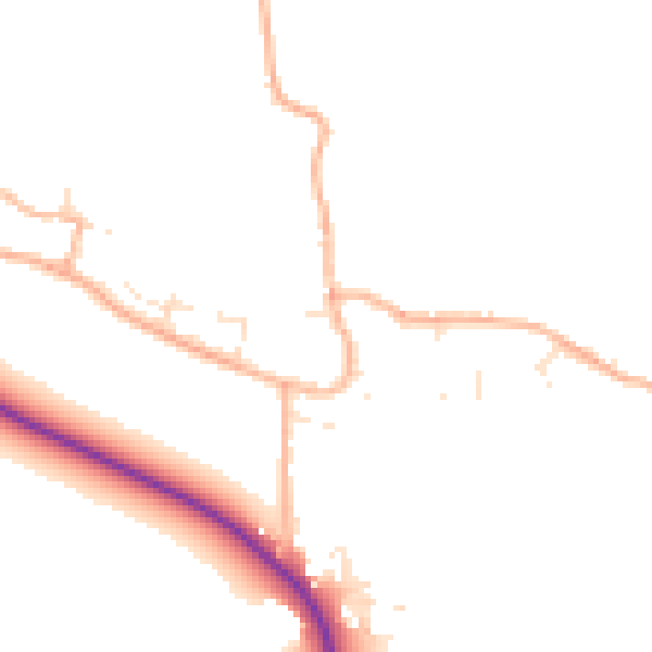 Daytime road noise heatmap for BS24 0PG
