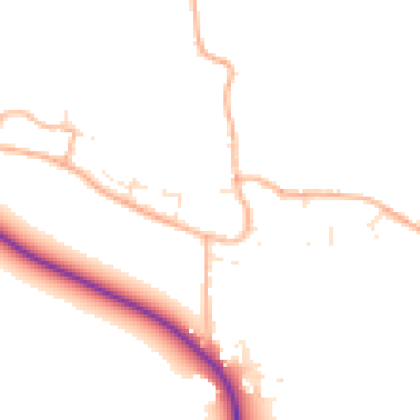 Daytime road noise heatmap for BS24 0PJ