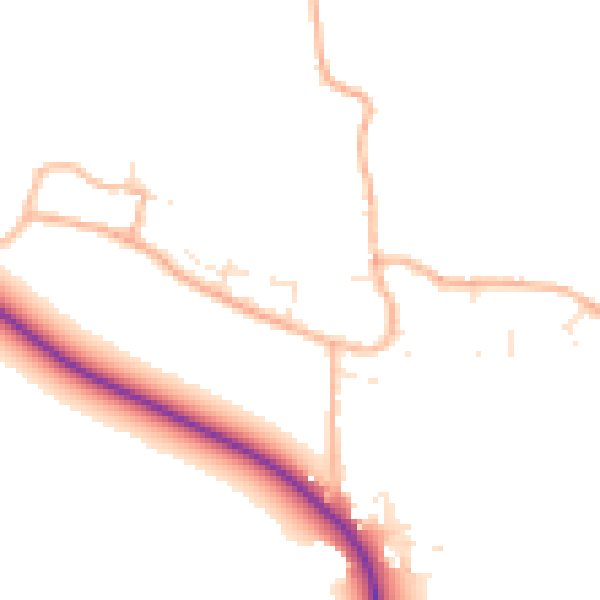 Daytime road noise heatmap for BS24 0PN