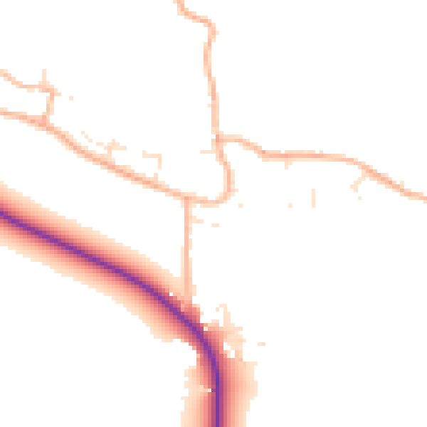 Daytime road noise heatmap for BS24 0PQ