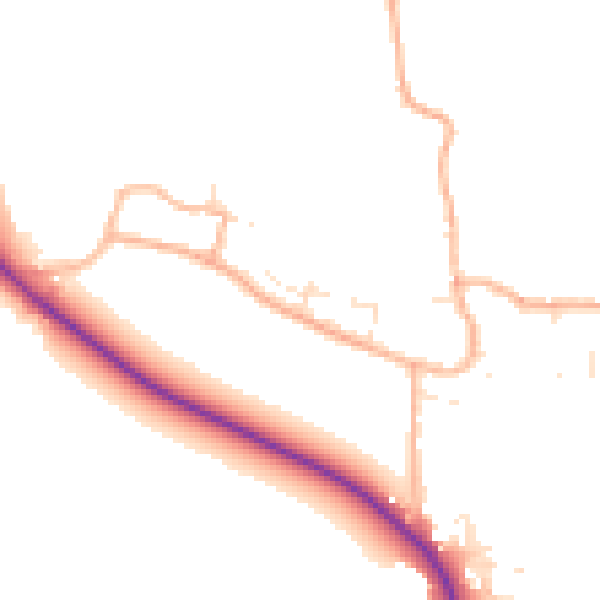 Daytime road noise heatmap for BS24 0PR