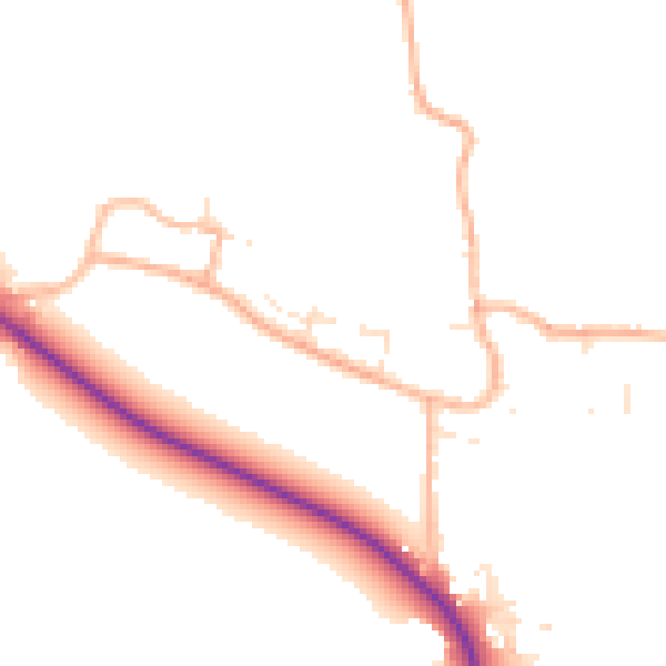 Daytime road noise heatmap for BS24 0PT
