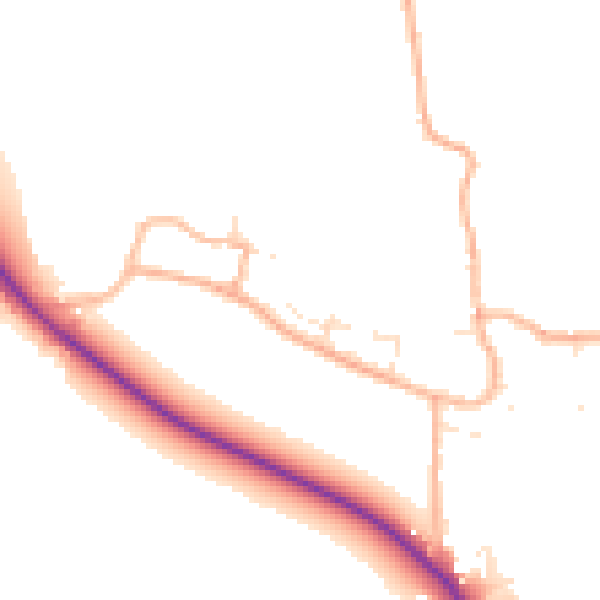 Daytime road noise heatmap for BS24 0PU