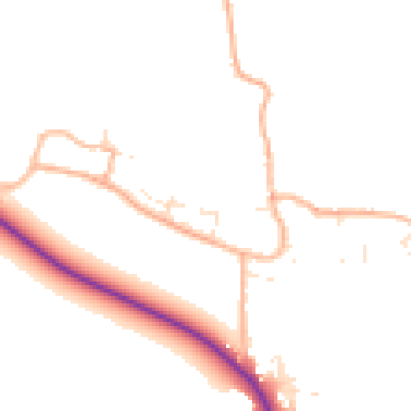 Daytime road noise heatmap for BS24 0PW