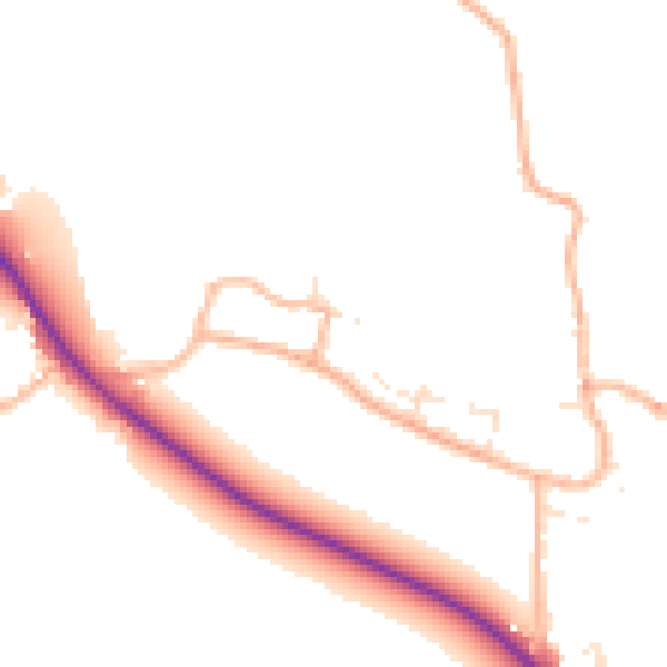 Daytime road noise heatmap for BS24 0QD