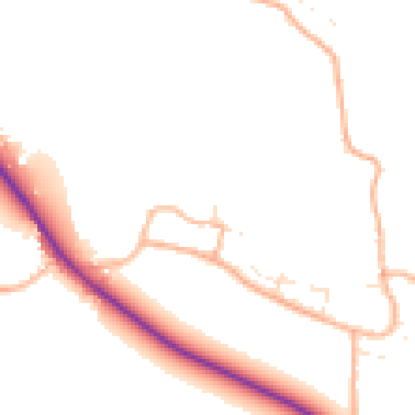 Daytime road noise heatmap for BS24 0QG