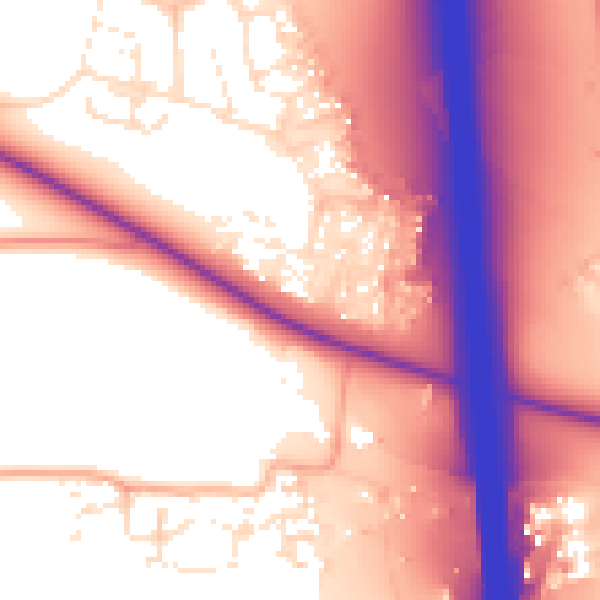Daytime road noise heatmap for BS24 7AB