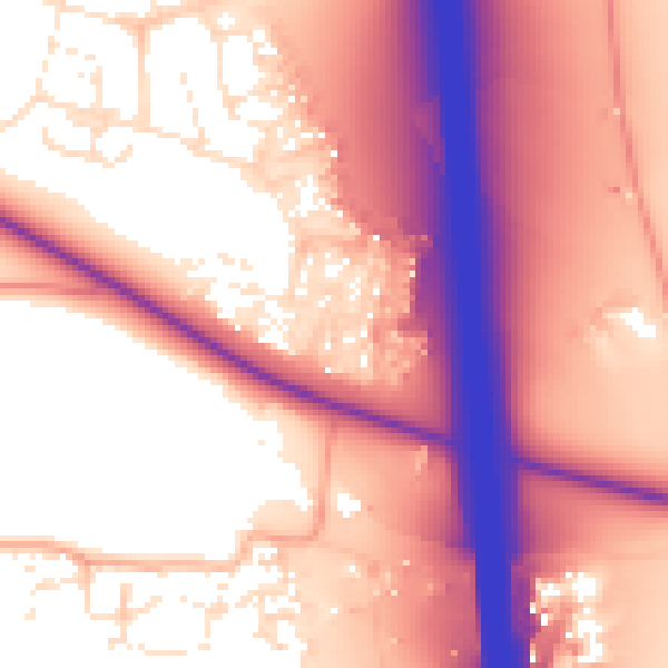 Daytime road noise heatmap for BS24 7AD