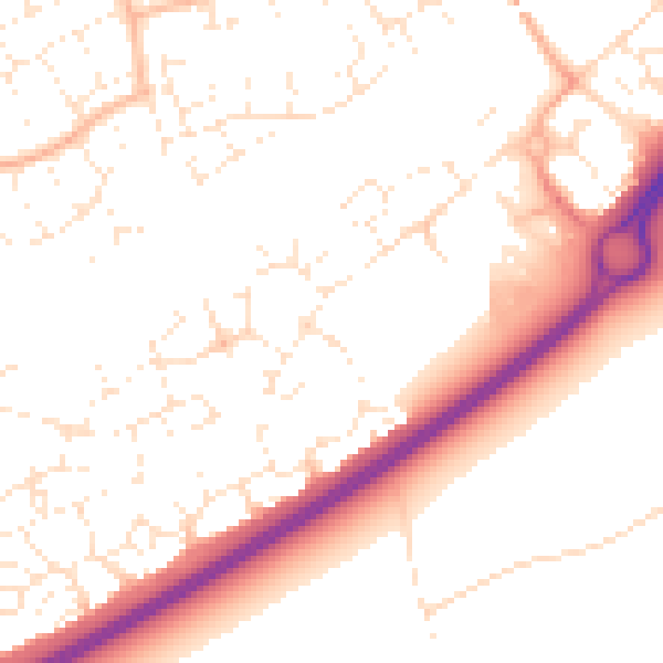 Daytime road noise heatmap for BS24 7BG