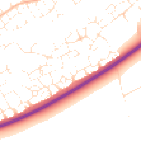 Daytime road noise heatmap for BS24 7BP
