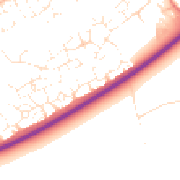 Daytime road noise heatmap for BS24 7EL