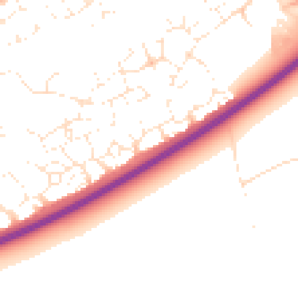 Daytime road noise heatmap for BS24 7EN