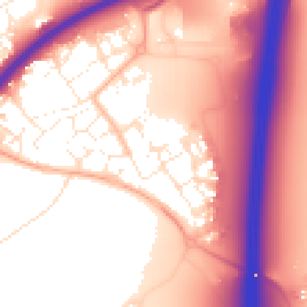 Daytime road noise heatmap for BS24 7FW