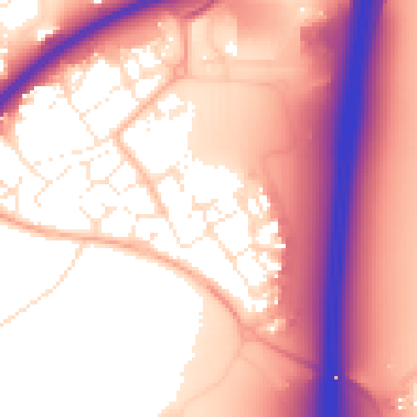 Daytime road noise heatmap for BS24 7FX