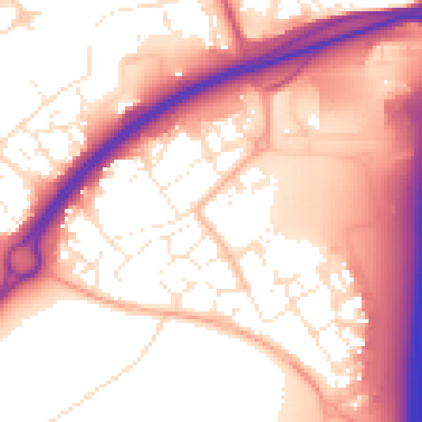 Daytime road noise heatmap for BS24 7FZ