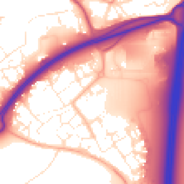 Daytime road noise heatmap for BS24 7GA