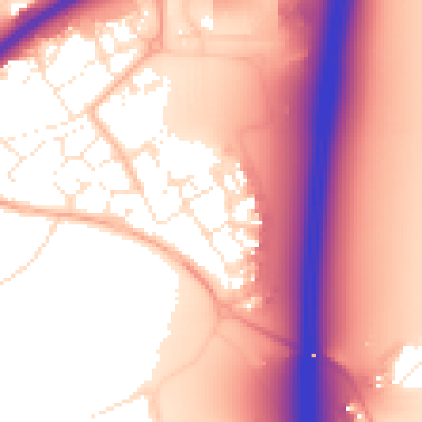 Daytime road noise heatmap for BS24 7GE